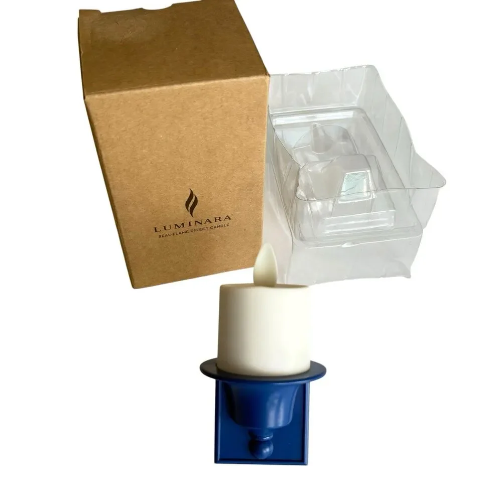 LUMINARA Rare BLUE Base Real Flame Effect Night Light, Electric Plug In NEW